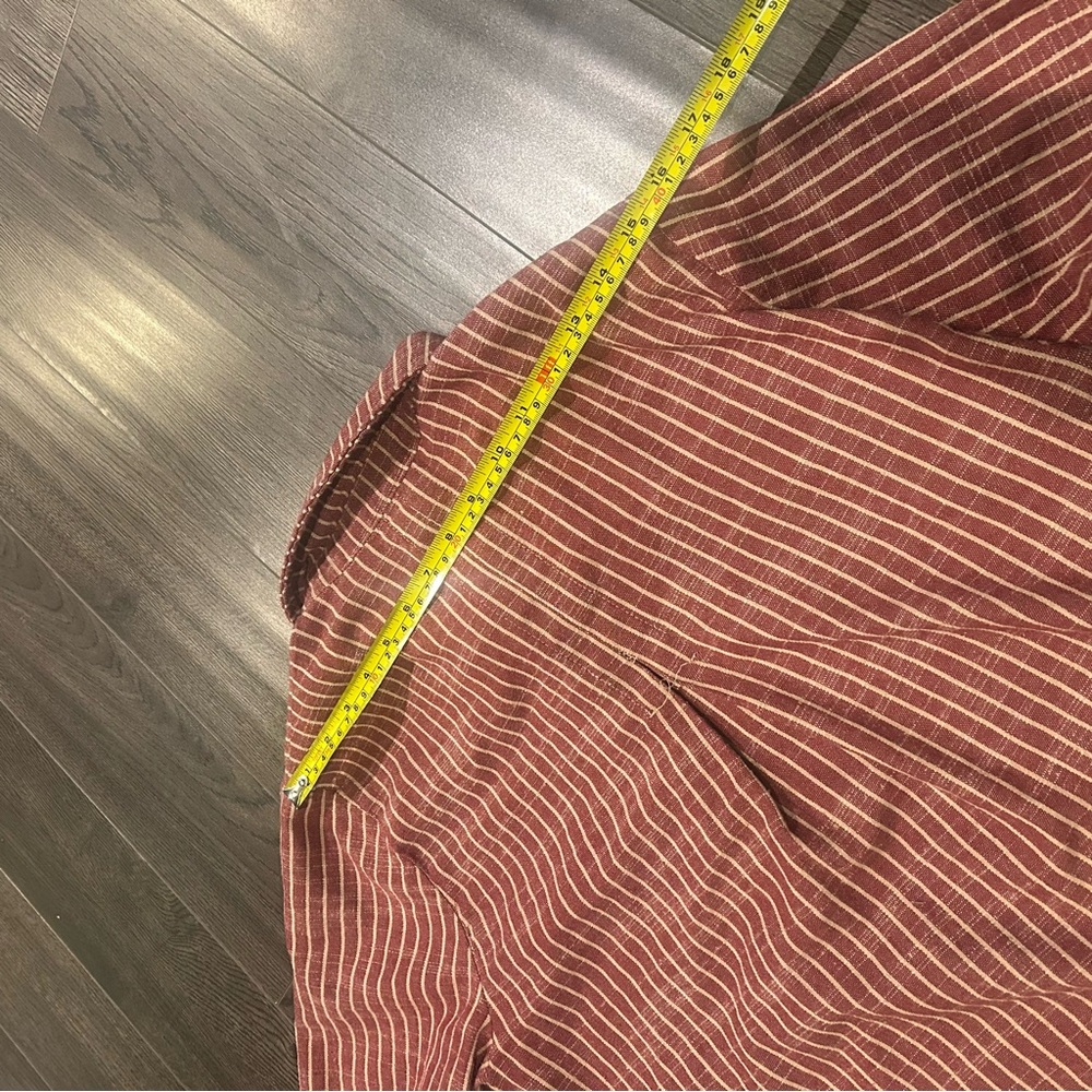 Striped Button-Up Dress with Collar - Picture 7 of 9
